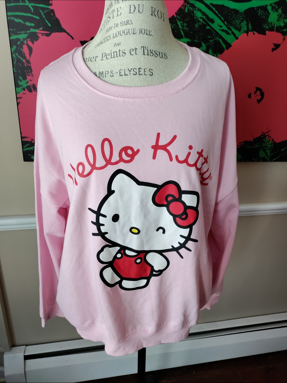 Women's Hello Kitty Pink Graphic Sweatshirt Size XL